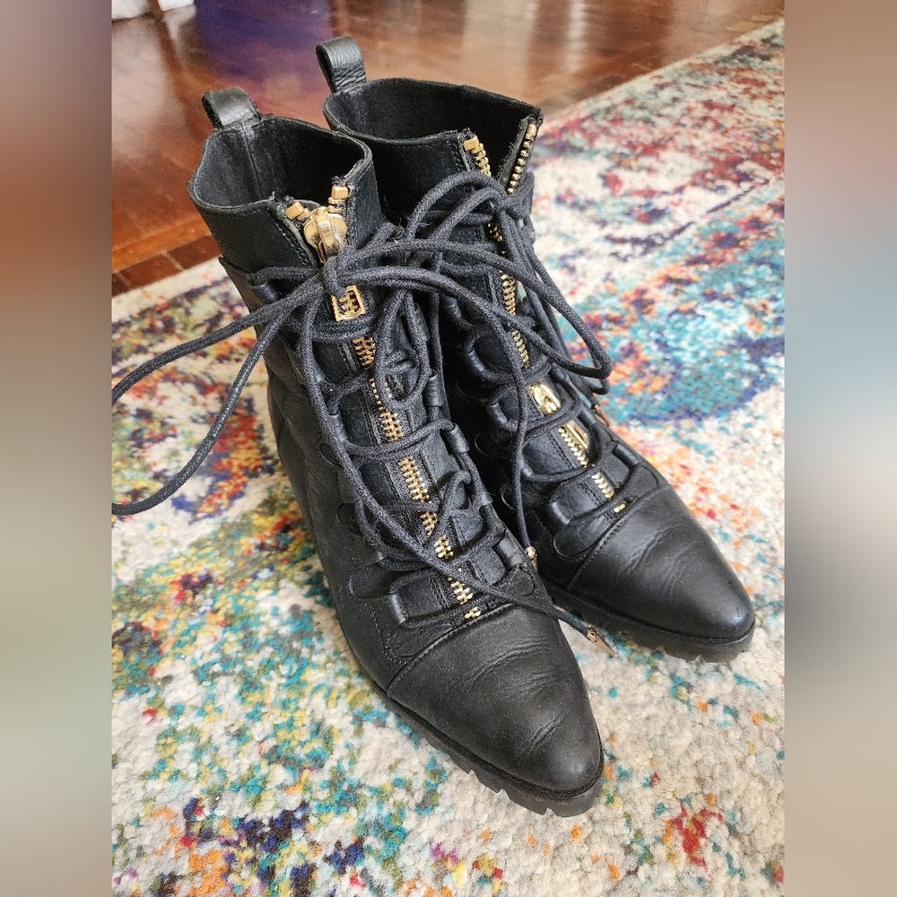 BH&BR Women's Leather Motorcycle Boots